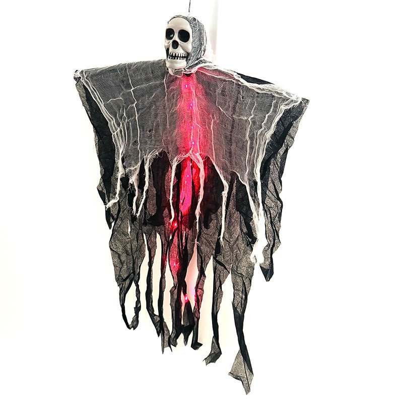 Halloween Decorations: Hanging Ghost Skull Skeleton Prop - silverfoxgoods